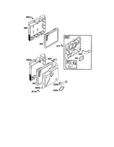 Filter/Base - Air Cleaner Diagram and Parts List for 121700-121799 4006-4009 Briggs and Stratton Engine